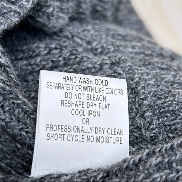 Elisabetta Collection Size M Gray Wool Blend Open Cardigan Sweater Ruffle - Picture 10 of 15